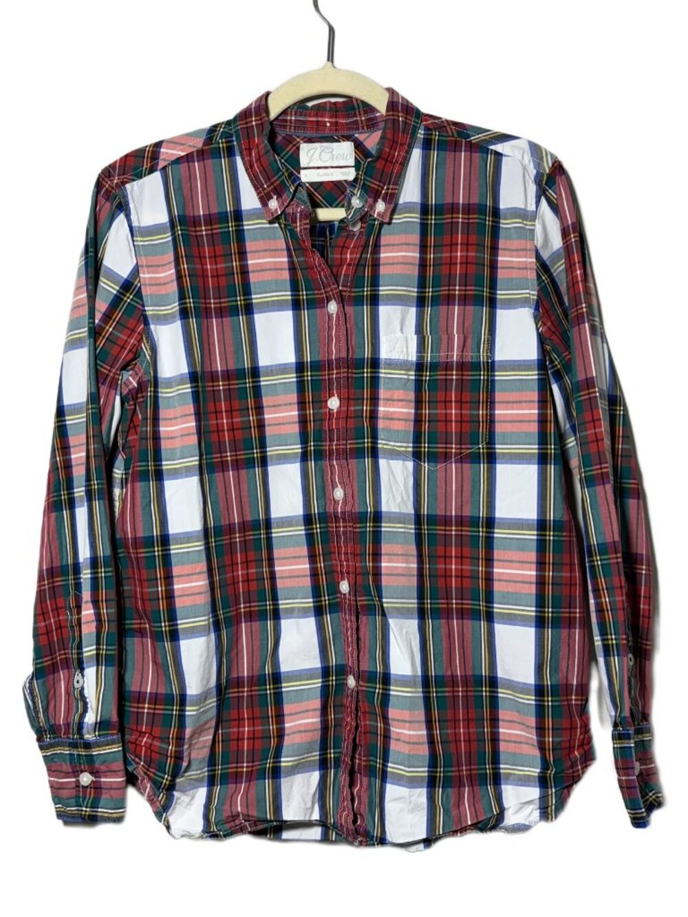 J. Crew Secret Wash Plaid Shirt Holiday – Men’s Small – Cotton Poplin